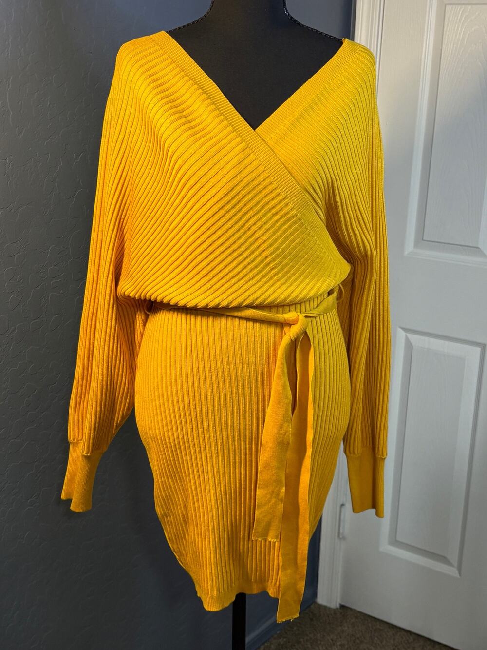Love Tree Ribbed Knit Wrap Dress - New with Tags - Women's L